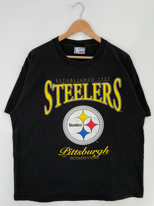 1996 PITTSBURGH STEELERS Made in USA Size XL Vintage NFL T-Shirt / E4112T
