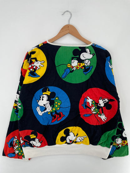 80’s DISNEY MICKEY MINNIE Double face Size Approx.L Sweat-shirt / E4808S