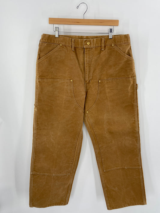 Vintage CARHARTT Made in USA Size W37xL28 Vintage Double Knee Duck Pants / A3602
