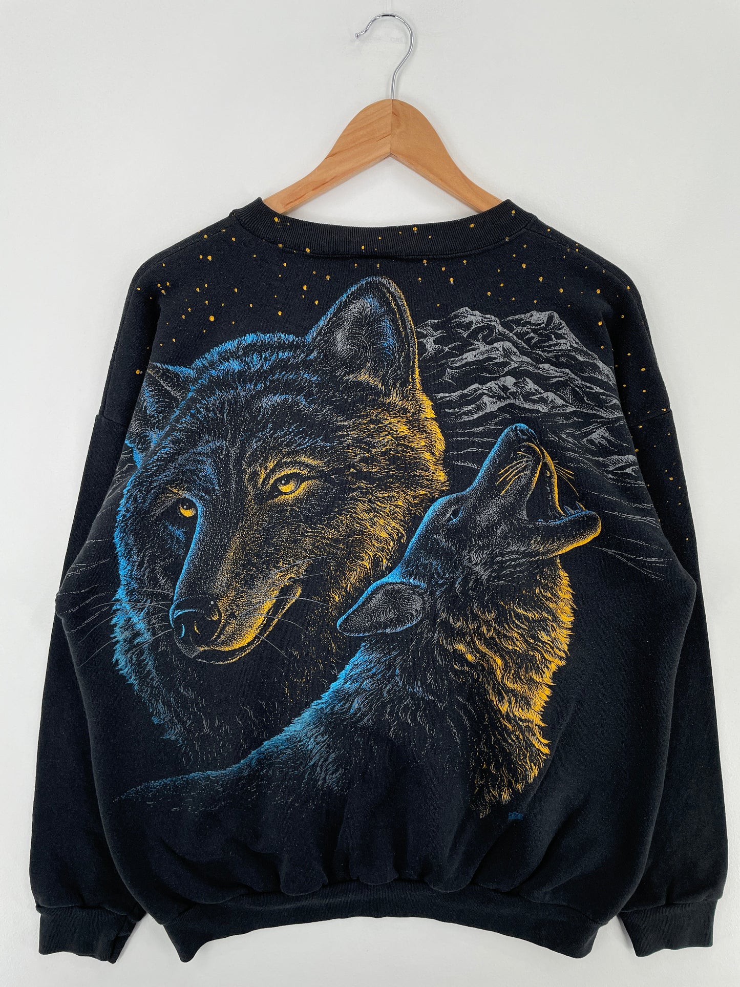 90's WOLF Made in USA Size XL Vintage Animal Sweat-Shirt / E3431S