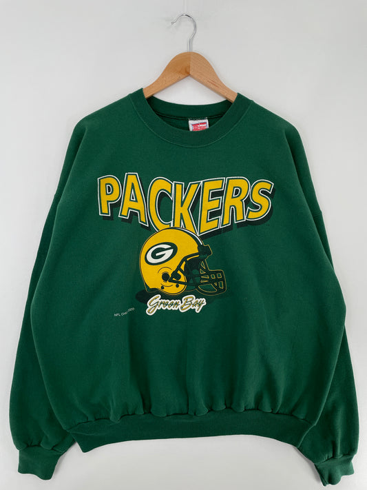 .90's GREEN BAY PACKERS Made in USA Size XXL Vintage NFL Sweat-shirt / E5017S