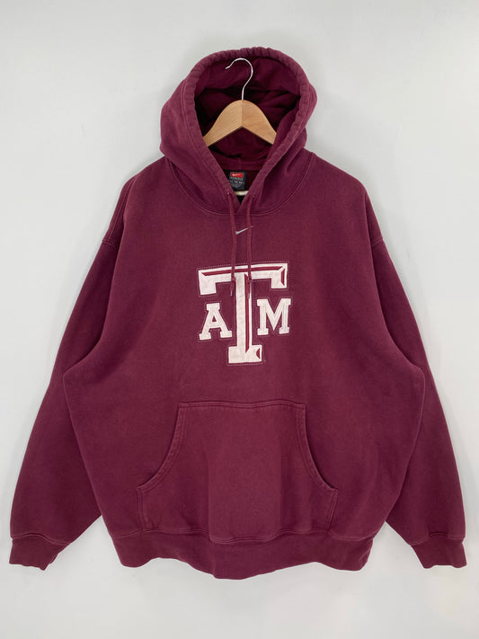 00' NIKE TEXAS A&M Size XXL Vintage College Hoodie Sweat-shirt / K8090