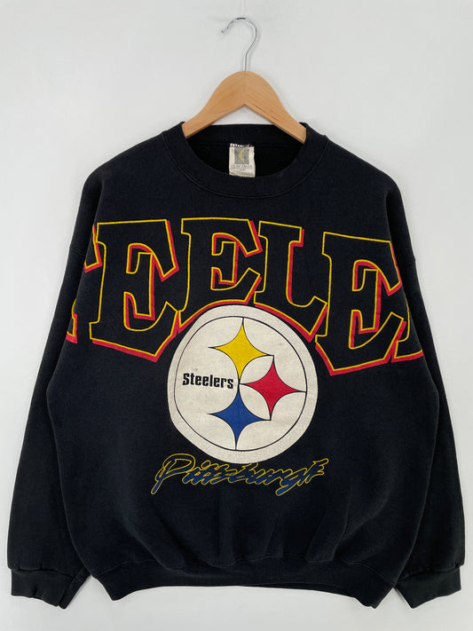 90's PITTSBURGH STEELERS Made in USA Size XL Vintage NFL Sweat-Shirt / E3792S