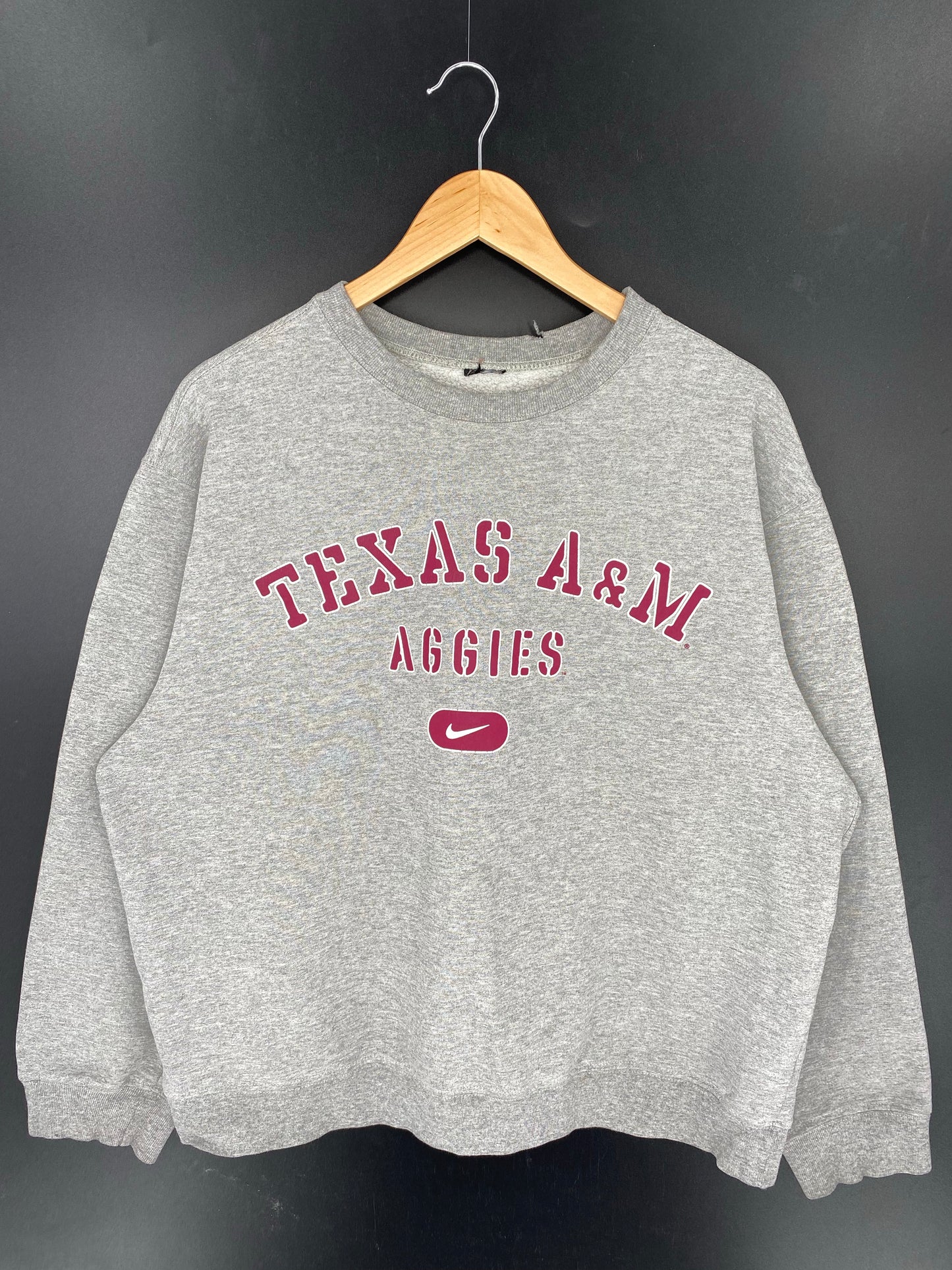 00' NIKE TEXAS A&M AGGLES Size No Tag (Approx.L) Vintage College Sweat-shirt / K9142