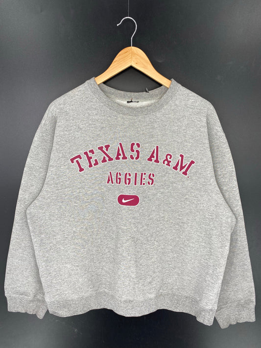 00' NIKE TEXAS A&M AGGLES Size No Tag (Approx.L) Vintage College Sweat-shirt / K9142