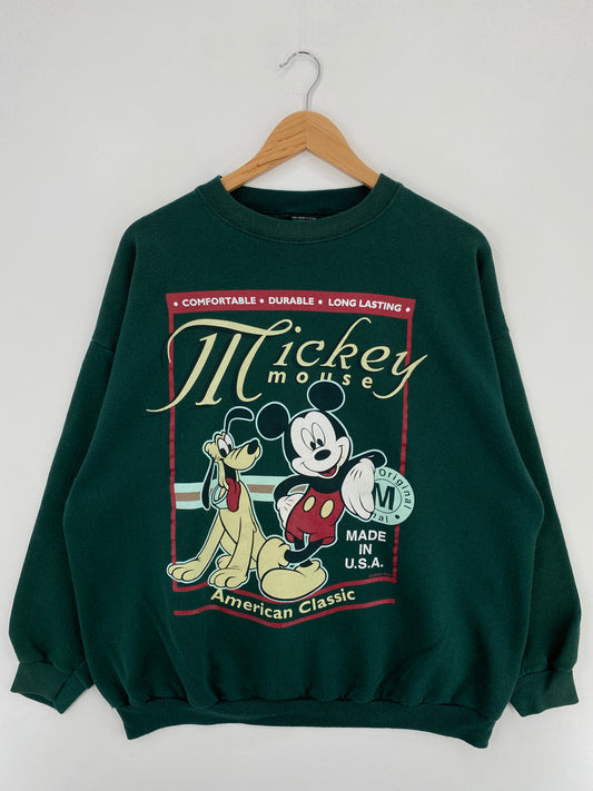 90’s DISNEY MICKEY Made in USA (No tag) Approx. Size L Vintage Sweat-shirt / A5083