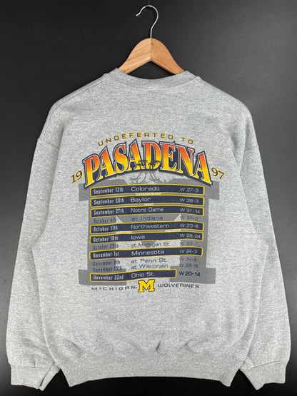 1997 MICHIGAN WOLVERINES Made in USA Size L Vintage College Sweat-Shirt / E1562S