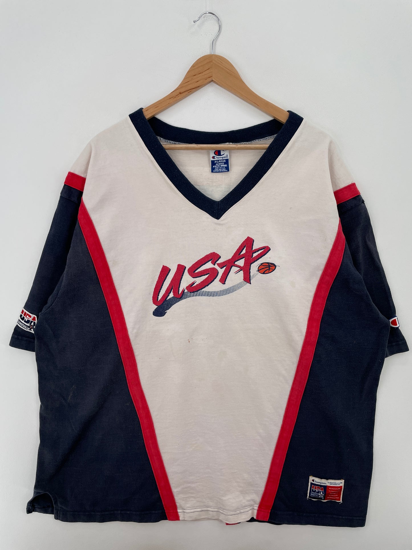 90's Champion x USA BASLETBALL Made in USA Size XL Vintage T-shirt / A6872