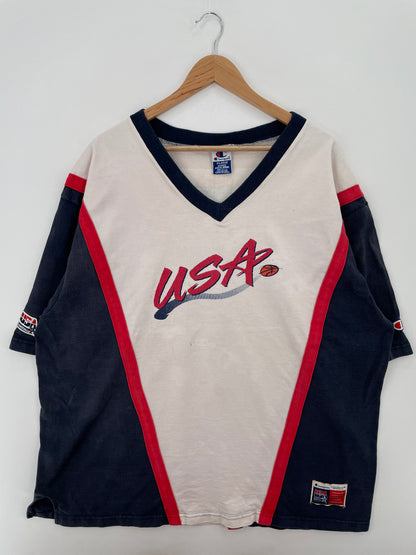 90's Champion x USA BASLETBALL Made in USA Size XL Vintage T-shirt / A6872
