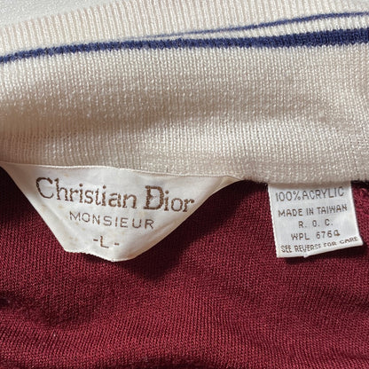80’s CHRISTIAN DIOR Size L Zip Up Sweat Shirt / E2834S
