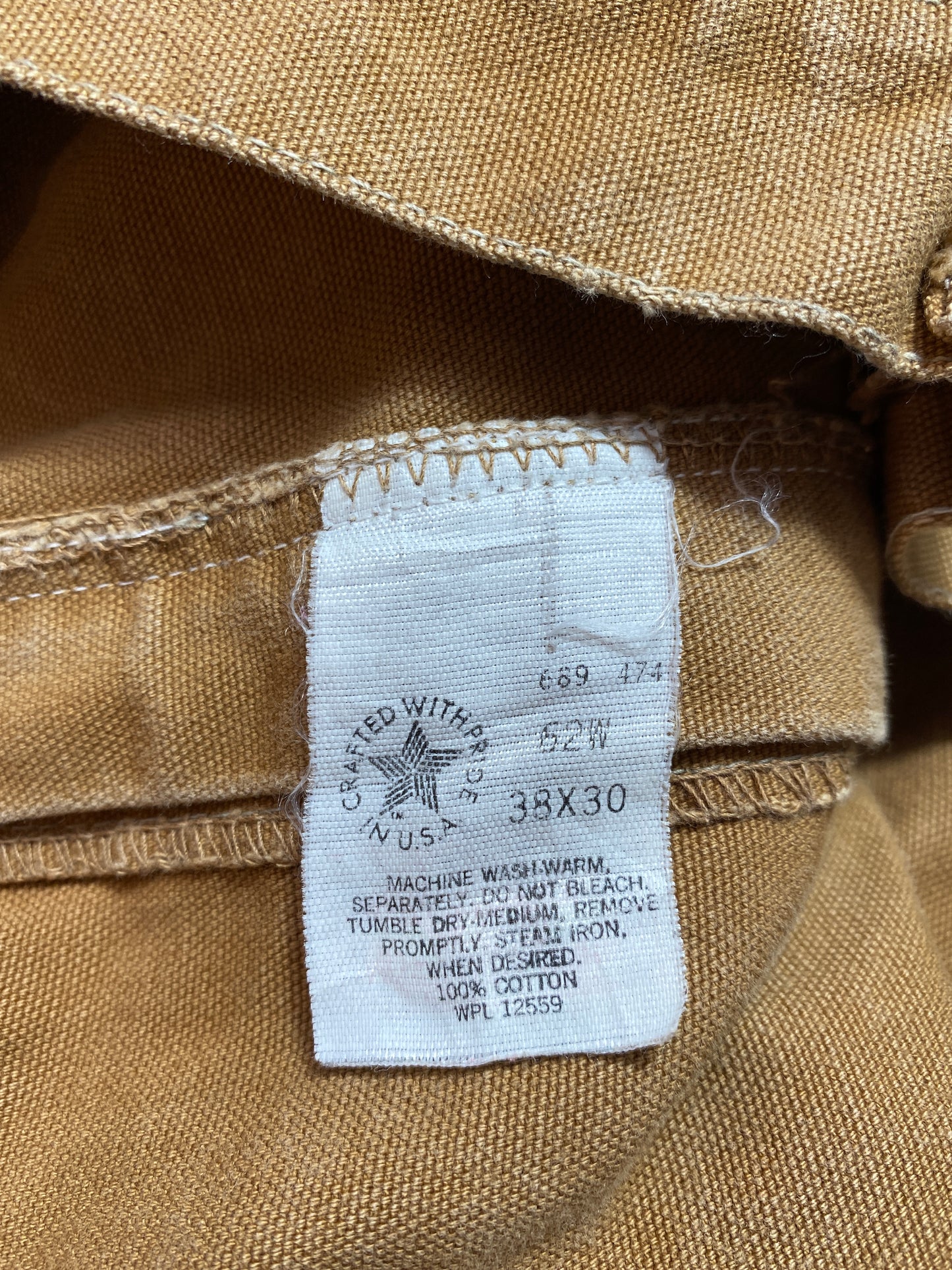 Vintage CARHARTT Made in USA Size W37xL28 Vintage Double Knee Duck Pants / A3602