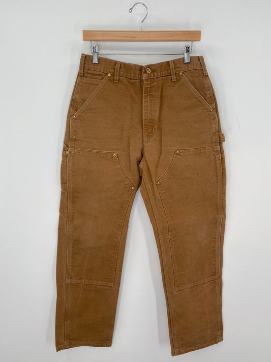 90's CARHARTT Made in USA Size 32x32 Vintage Double Knee Duck Pants / K9455