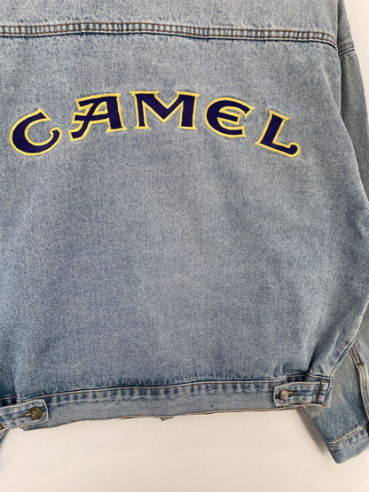 90's CAMEL Made in USA Size XL Vintage Denim Jacket / A9756