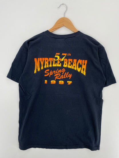 1997 MYRTLE BEACH BIKE WEEK Made in USA Size L Vintage T-Shirt / A4563