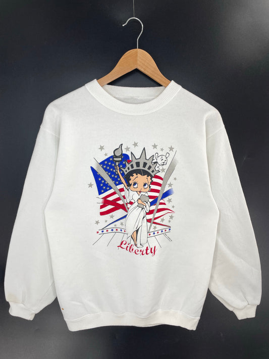 1999 BETTY BOOP Size No Tag (Approx.L) Vintage Sweat-shirt / K7612