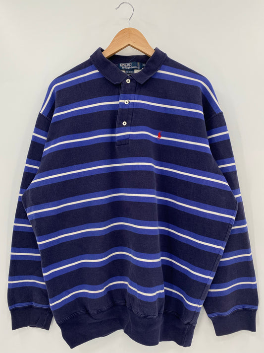 90's POLO RALPH LAUREN Size XL Vintage Button down Sweat-shirt  / K6432