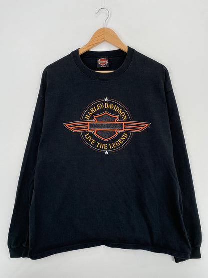 1996 HARLEY DAVIDSON Made in USA Size XL Vintage Long Sleeve T-Shirt / A5551