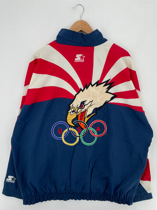 90's STARTER x USA OLYMPIC Size XL Vintage Nylon Jacket / E766