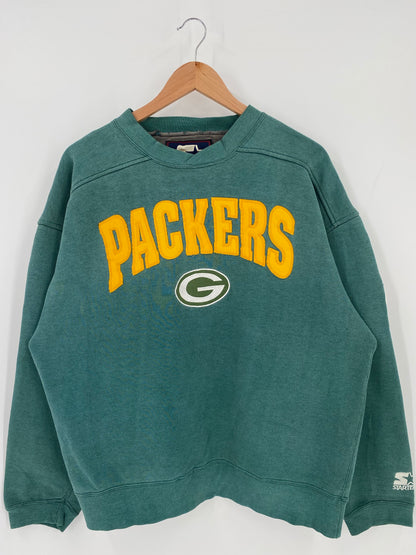 90's STARTER x GREEN BAY PACKERS Size L Vintage NFL Sweat-shirt / K6484