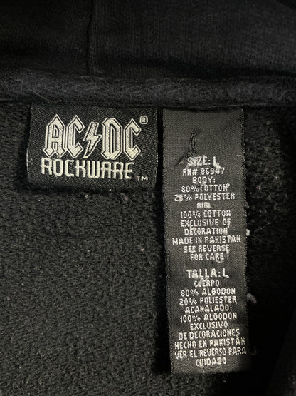 00' AC/DC Size L Vintage Music Hoodie Sweat-shirt / E6696S