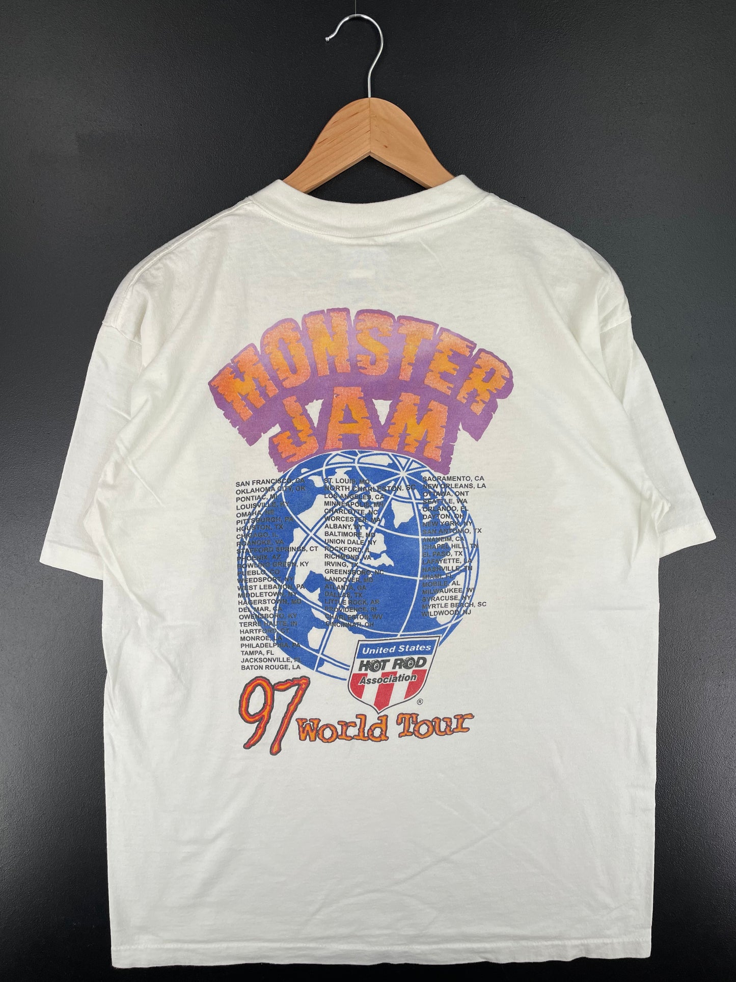 1997 MONSTER JAM Made in USA Size L Vintage T-Shirt / A2320