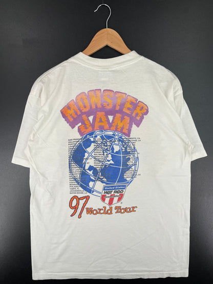 1997 MONSTER JAM Made in USA Size L Vintage T-Shirt / A2320