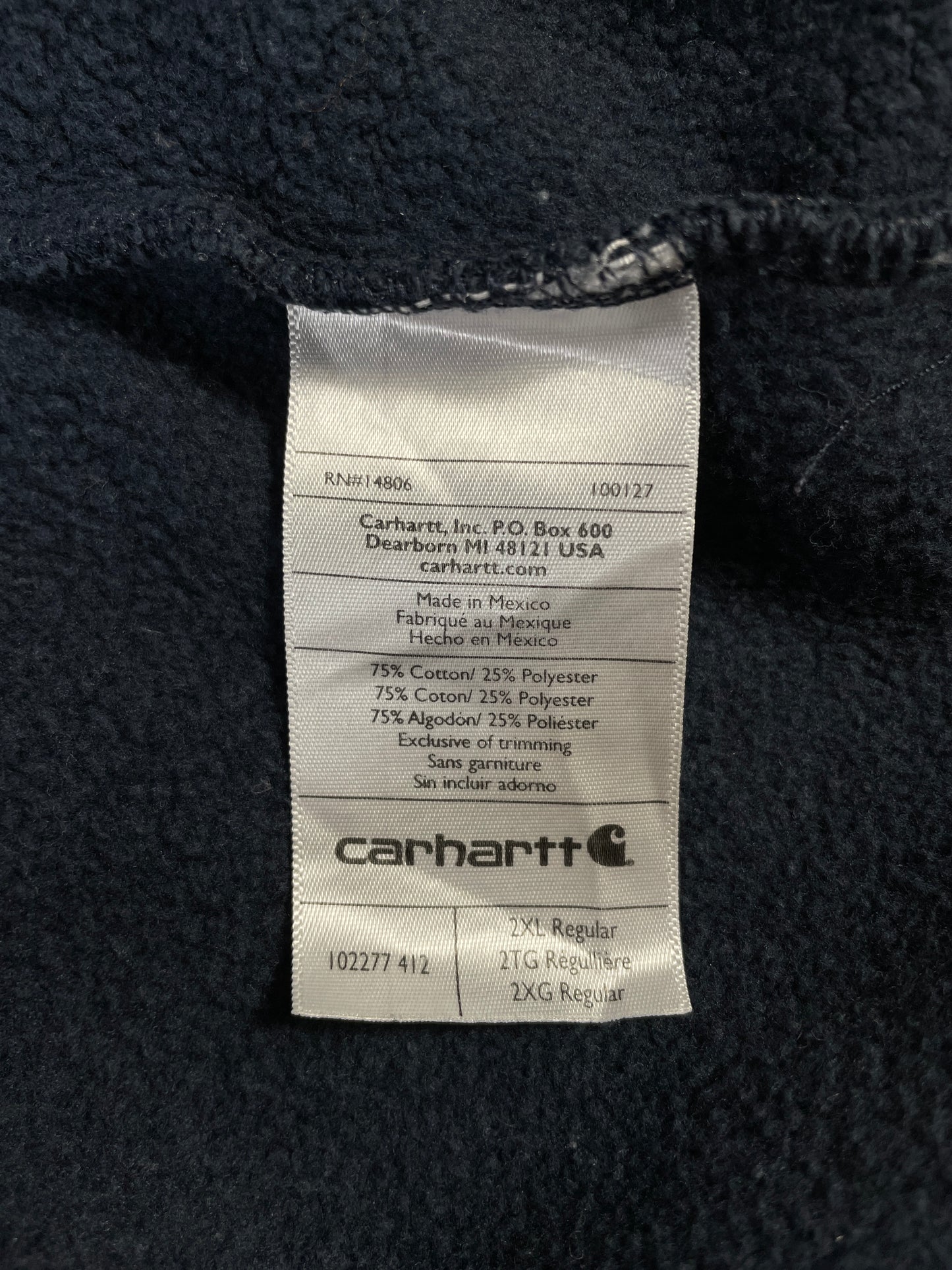 Vintage CARHARTT Size XXL Vintage Half Zip-up Sweat-Shirt / A7113