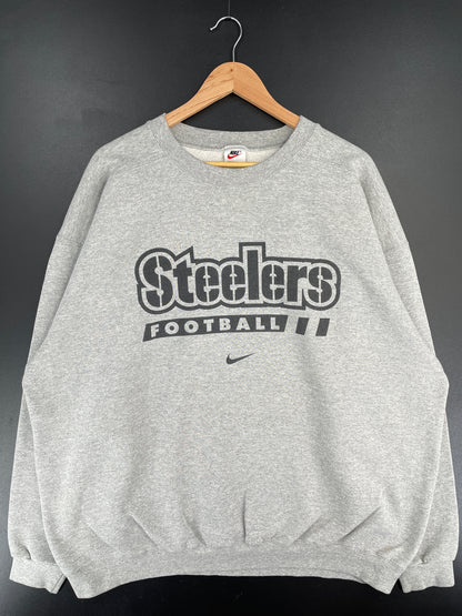 90's NIKE x PITTSBURGH STEELERS Made in USA Size XXL Vintage NFL Sweat-Shirt / E5572S