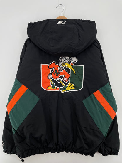 90’s STARTER x MIAMI HURRICANES Size XXL College Padded Nylon Jacket / A8275