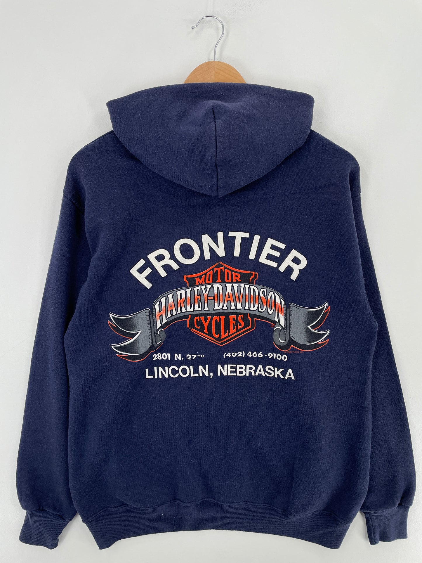 90's HARLEY DAVIDSON FRONTIER Made in USA Size XL Vintage Hoodie Sweat-Shirt / E3188S