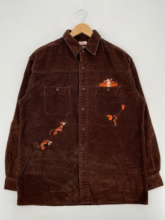00' DISNEY TIGER Size M Vintage Corduroy Button Down Shirt / A4306