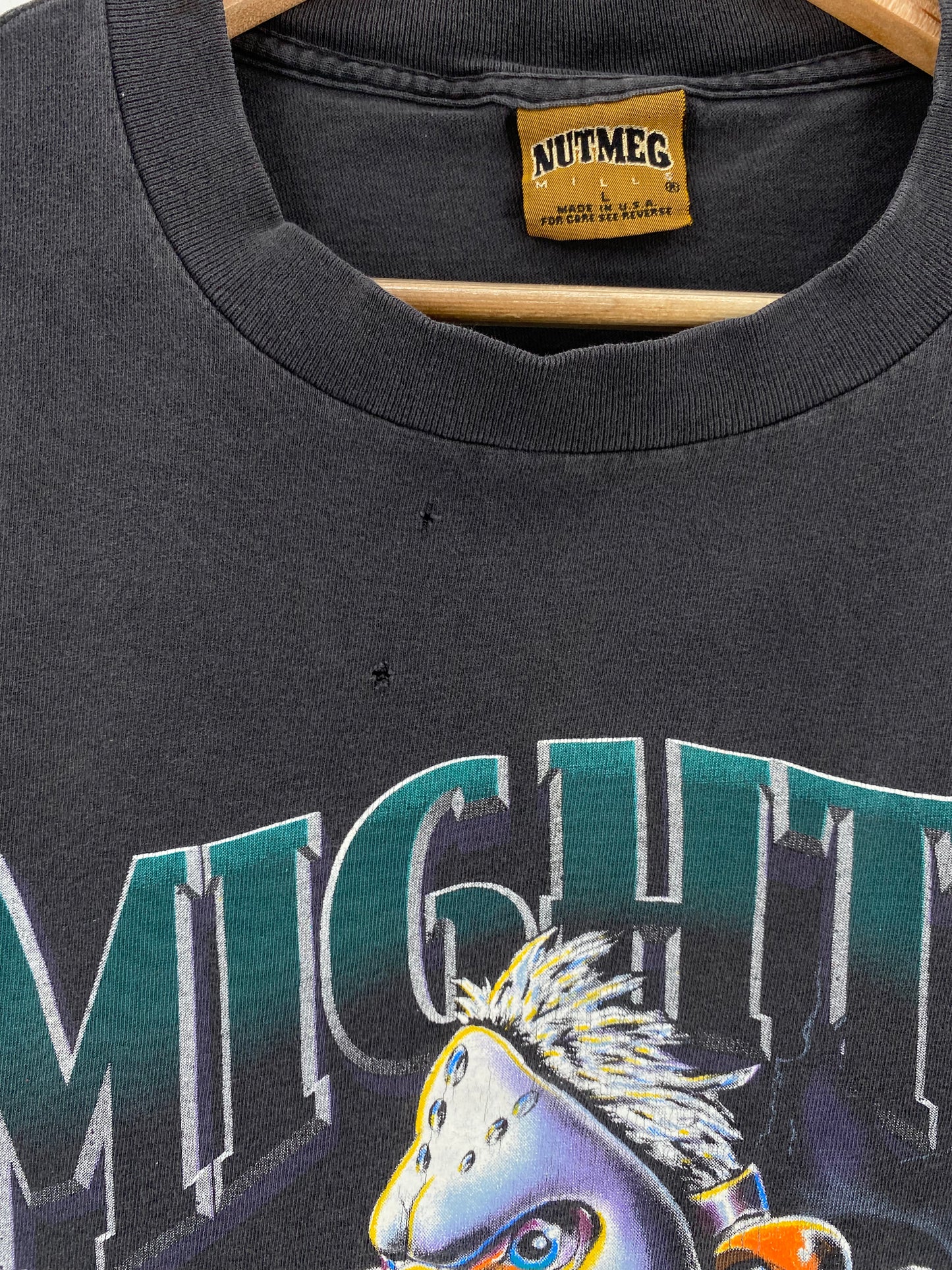 90's ANAHEIM MIGHTY DUCKS Made in USA Size L Vintage NHL T-Shirts / A3206