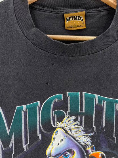 90's ANAHEIM MIGHTY DUCKS Made in USA Size L Vintage NHL T-Shirts / A3206