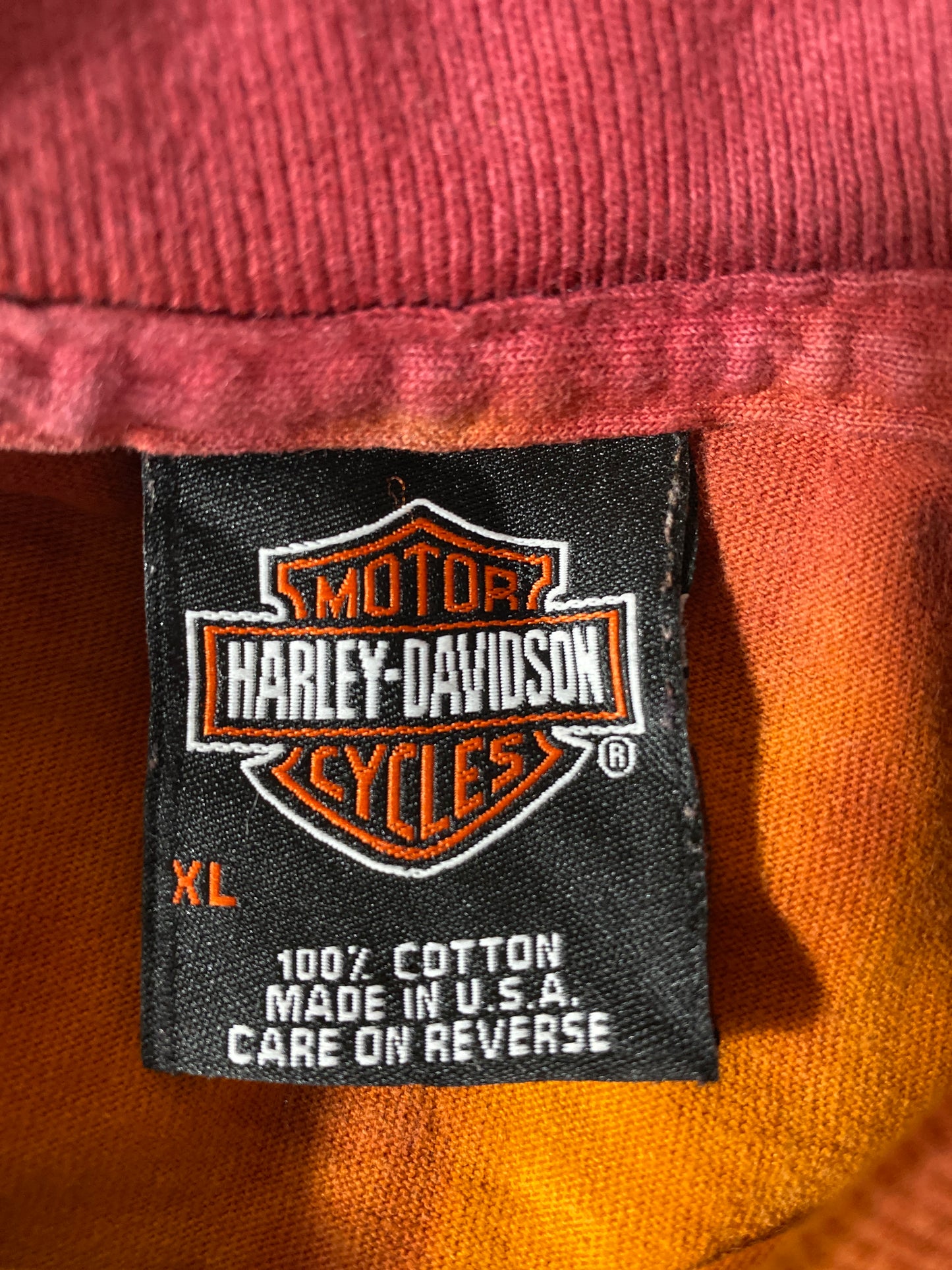 2008 Harley Davidson Tie-dye Made in USA Size XL Vintage Long Sleeve T-Shirt / K57