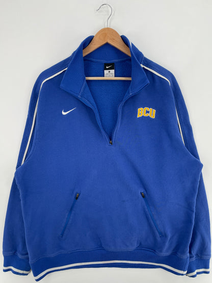 Vintage NIKE x BCU Size XL College Half Zip Sweat-shirt / E923