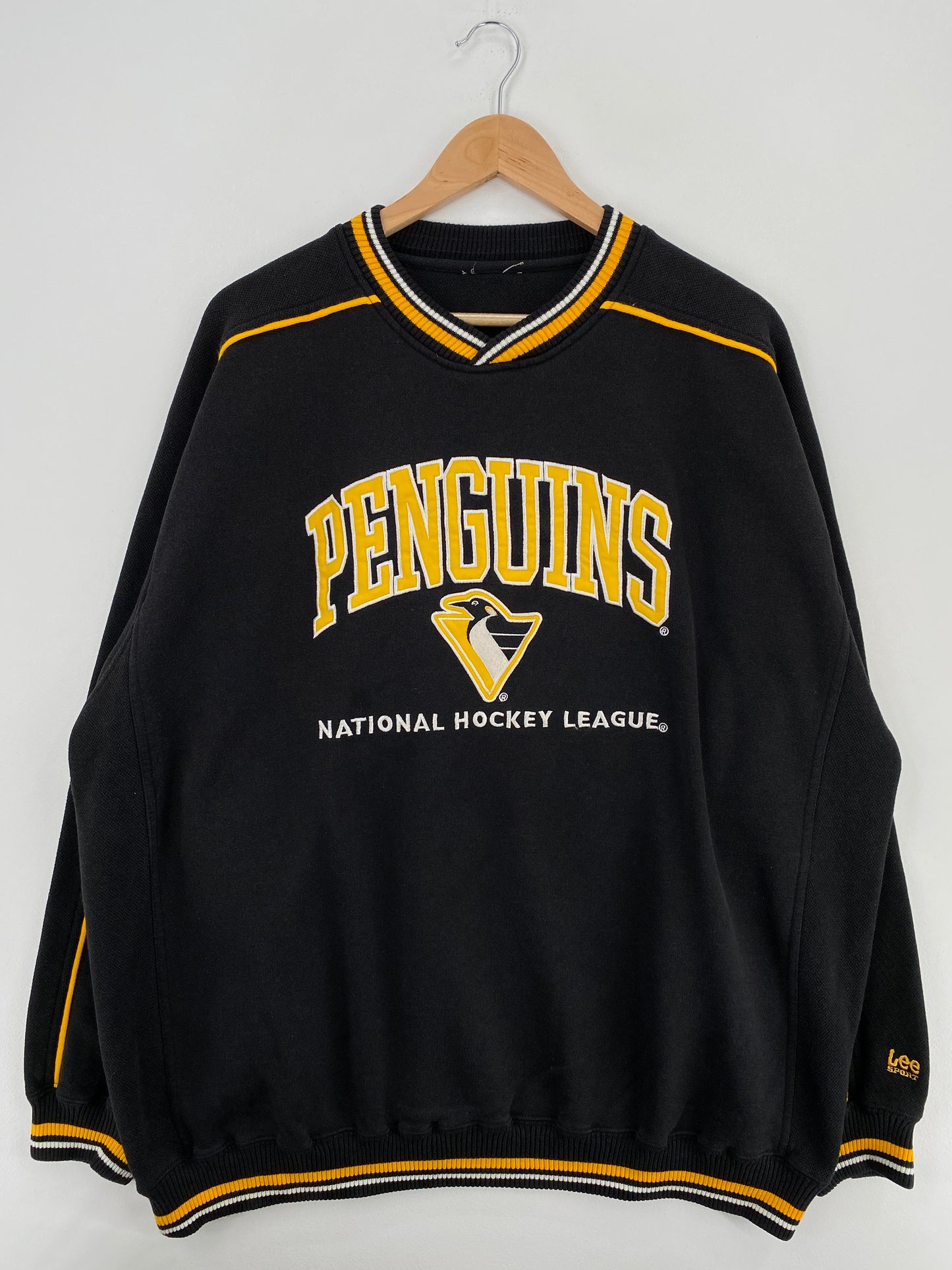 90's PITTSBURGH PENGUINS Size No Tag(Approx.XXL) Vintage NHL Sweat-Shirt/ A5636