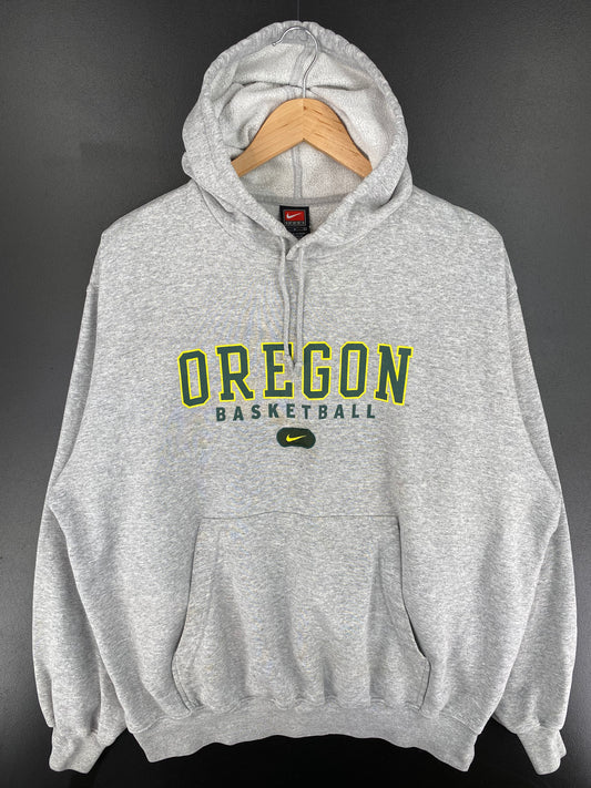 00' NIKE OREGON BASKETBALL Size L Vintage College HoodieSweat-Shirts/ A416