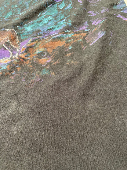 90’s HABITAT x WOLVES Size L Vintage T-Shirts / K4966