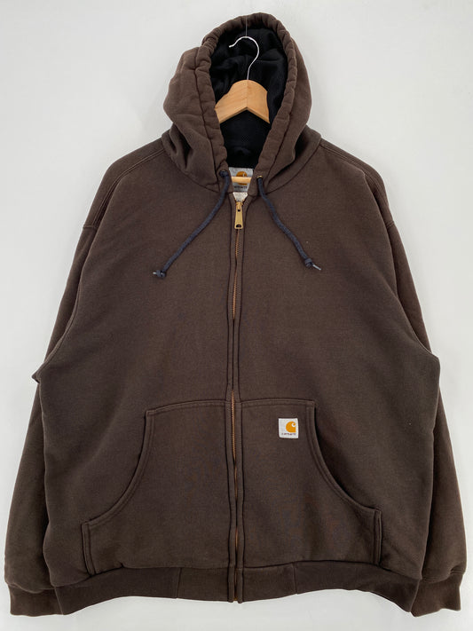 Vintage CARHARTT Size XL Double Face Zip-Up Hoodie Sweat-Shirt / A5488