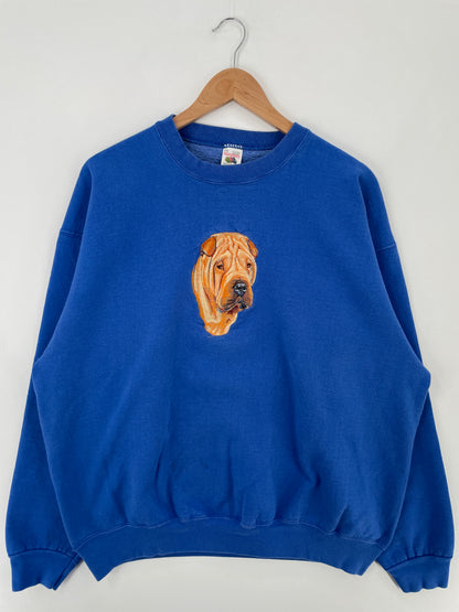 90's DOG Made in USA Size XXL Vintage Animal Sweat-Shirt / E51