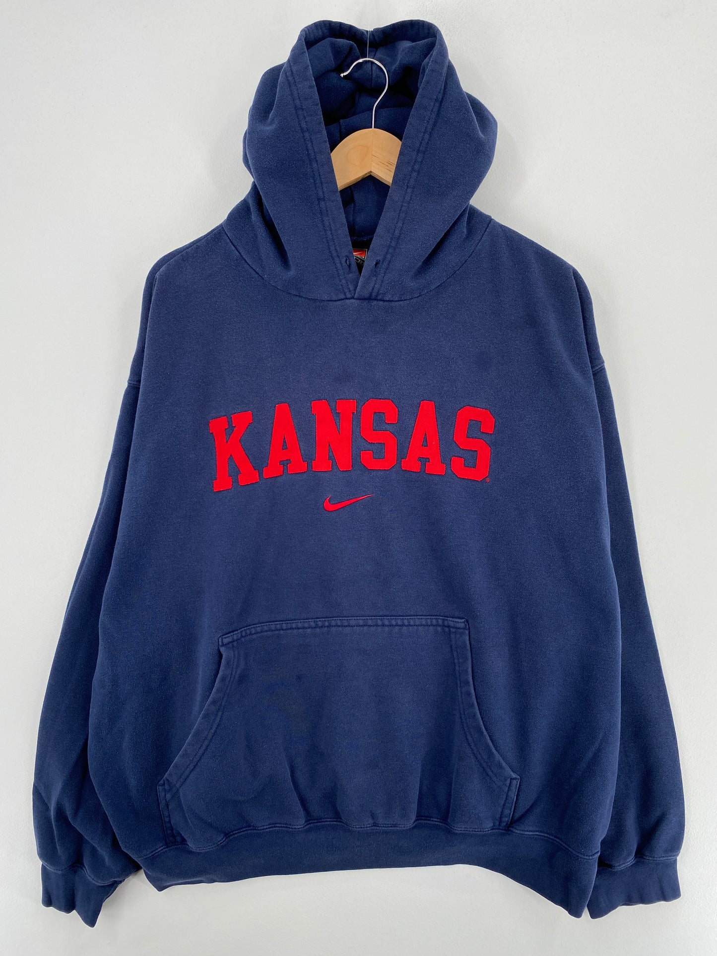 00' NIKE KANSAS Size XL Vintage College Hoodie Sweat-shirt / A5467