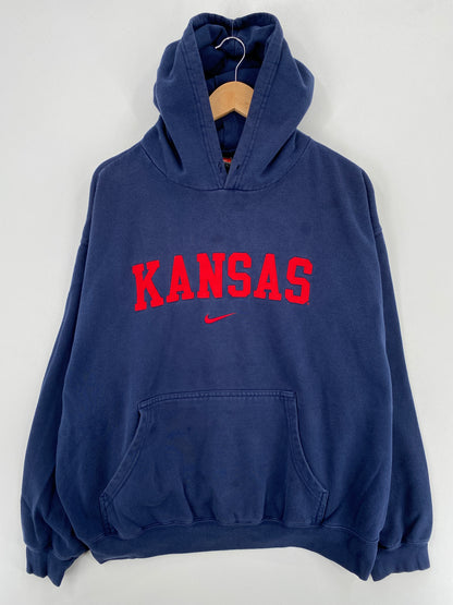 00' NIKE KANSAS Size XL Vintage College Hoodie Sweat-shirt / A5467
