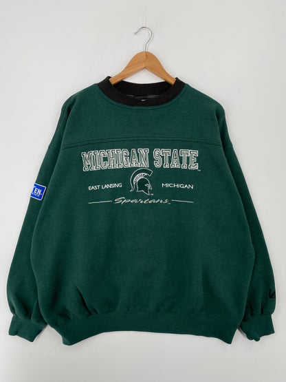 90's MICHIGAN STATE Size XL Vintage College Sweat-Shirt / A8655