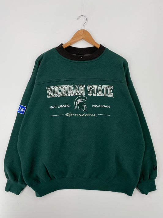 90's MICHIGAN STATE Size XL Vintage College Sweat-Shirt / A8655