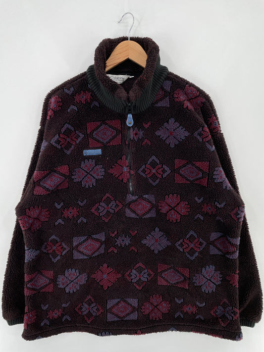 90's COLUMBIA Made in USA Size L Half Zip Fleece Jacket / E821