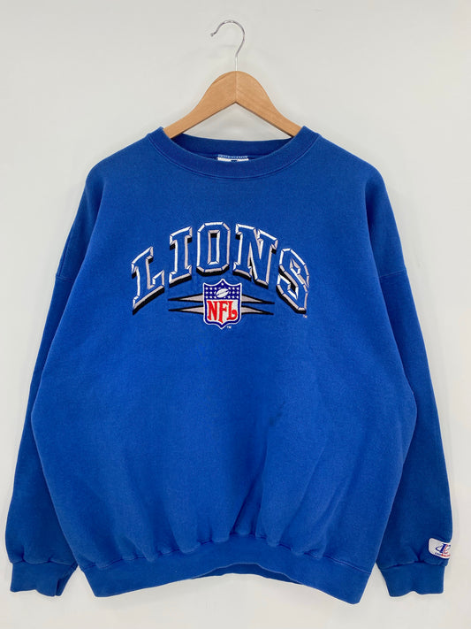 90’s LIONS Made in USA Size XL Vintage NFL Sweat shirt / K7405