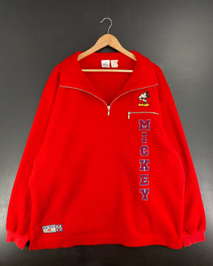 00' DISNEY MICKEY Size XL Vintage Half Zip-up Fleece / E2207S