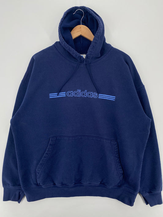 90's ADIDAS Size L Vintage Hoodie Sweat-Shirt / A1614