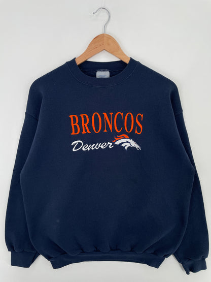 90’s DENVER BRONCOS Size L Vintage NFL Sweat-shirt / E18