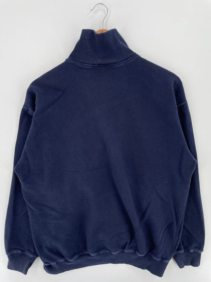 90's DISNEY MICKEY Made in USA Size L Vintage Half Zip-up Sweat-Shirt / E6432S